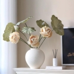 Product: WanderPanda 9 Stems Fake Flowers Artificial Flowers Faux Flowers Simulated Plant Artificial Lotus Suitable for Indoor Outdoor Party Wedding Decoration Lifelike Faux Bouquets Vase Not Included White