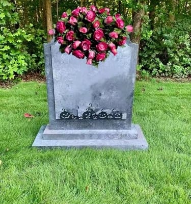 Product: Jucgghk Vivid and Realistic Floral Art 30" Hot Pink Roses Cemetery Saddle, Elegant Memorial Day Saddle for Headstone