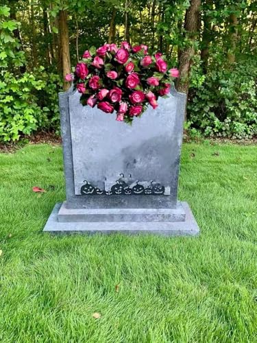 Product: Jucgghk Vivid and Realistic Floral Art 30" Hot Pink Roses Cemetery Saddle, Elegant Memorial Day Saddle for Headstone