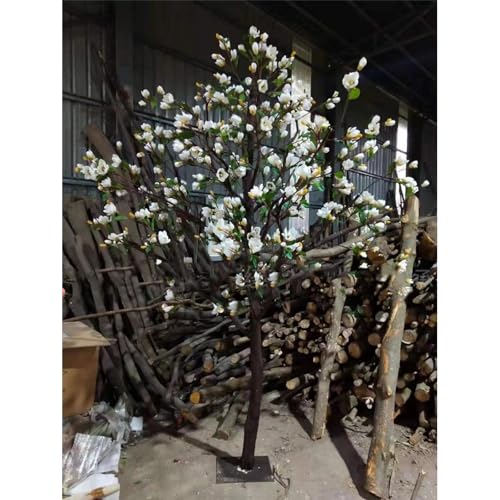 Product: Simulated Magnolia Flowers, Large Artificial Trees and Plants Hotel Interior Living Room Floor-to-Ceiling Window Decoration Floral Customization 2M