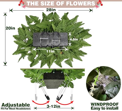 Product: SUHOOKOO Artificial Cemetery Flowers - Headstone Flower Saddle