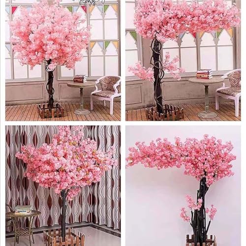 Product: Large Artificial Cherry Tree, Indoor Outdoor Decorative Potted Faux Cherry Plants, Plant Cherry Blossom Tree for Home, Party, Hotel, Office, Wedding,001,1.5 * 1.2m/4.9x3.9ft