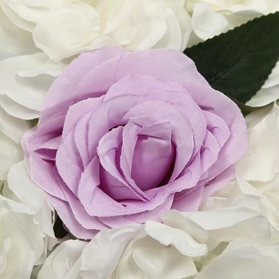 Product: JLYNOWPT 12 Pcs Flowers Wall Backdrop, White Purple Artificial Flower Wall Background 15x15 in 3D Silk Dahlia, Champagne Rose, Chrysanthemum Floral Panel for Wedding Celebrations, Festive Party