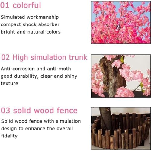 Product: Handmade Light Pink Tree Indoor, Artificial Cherry Blossom Trees, with Blossom Branches, with Natural Wood Trunk and Lifelike Flowers for Home Office Party Wedding Decor,001,1.5 * 1.2m/4.9x3.9ft