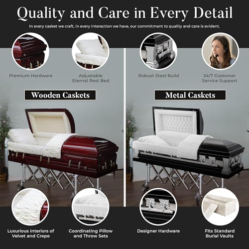 Silky Flower Store White Cross Lords Prayer Metal Funeral Casket, 18 Gauge Steel, White Velvet Interior, Adult Casket, 20.5cm 5 5 Product: Overnight Caskets White Cross Lords Prayer Metal Funeral Casket w/White Velvet Interior - 18 Gauge Steel - Fully Appointed Adult Casket - Coffin Featuring Velvet Interior Lining w/Pillow & Throw Set
