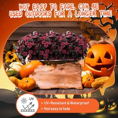 Product: Lyrow 100 Bundles Violet Artificial Flowers, UV Resistant Faux Silk Flowers Outdoor, Fake Violet Bulk for Front Porch Hanging Garden Courtyard Farmhouse Home (Black and Red)