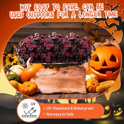 Product: Lyrow 100 Bundles Violet Artificial Flowers, UV Resistant Faux Silk Flowers Outdoor, Fake Violet Bulk for Front Porch Hanging Garden Courtyard Farmhouse Home (Black and Red)