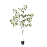 Product: Artificial Bougainvillea Tree Fake Potted Tree with Realistic Blooming White Flowers Tree for Indoor Front Door Winter Christmas Home Decor, Faux Camellia Plant
