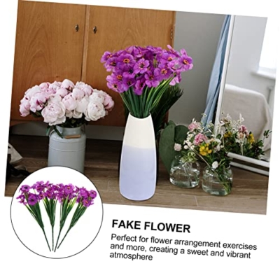 Product: JCYGBMK 1 Set 4pcs Decorative Artificial Flowers Stem Flower Fake African Violets Silk Floral Arrangements Faux Flower Fake Violet Flower Lifelike Flower The, 29.00X15.00X0.60CM, Purple