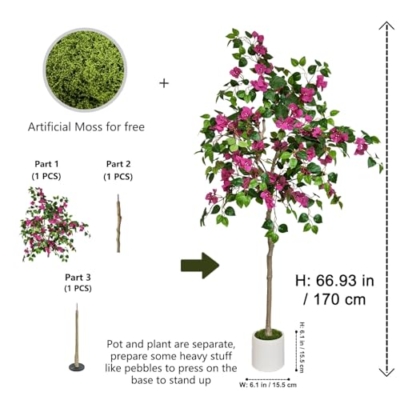 Product: Artificial Bougainvillea Blossom Tree Faux Silk Leaf Plant for Home Office Indoor Outdoor Decor Fake Flower