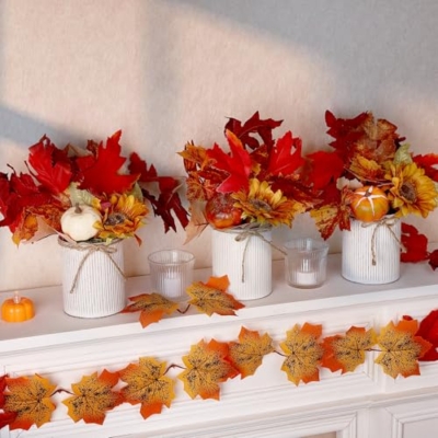 Silky Flower Store Wedding Bridesmaid Bouquets, Artificial Fall Flower Table Centerpieces, Coordinated Faux Floral Decor, 32.5cm 17 17 Product: DIYDOFUN Set of 6 Wedding Bridesmaid Bouquets & 6pcs Artificial Fall Flower Table Centerpieces