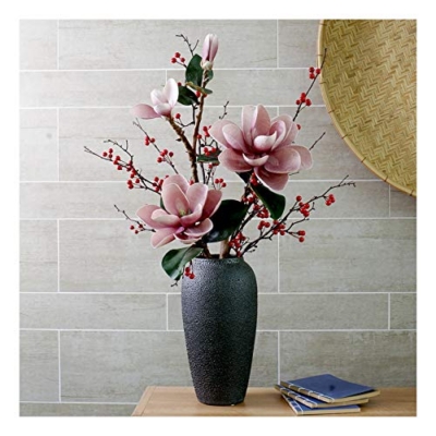 Product: QSYJCCXDL Artificial Orchids Floral Bonsai, Chinese Style Orchids Flowers Arrangement Potted Decoration for Home/Office/Parlor for House Table Office Desk Decor (Color : Color1)