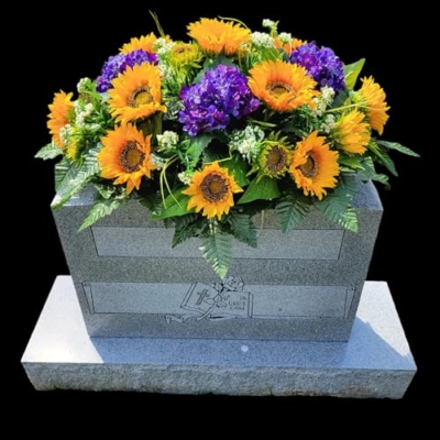Product: Yellow Sunflowers Headstone Saddle, Hydrangeas Grave Flowers for Perfect Summer Fall Memorial Decoration Garland for Table Centerpiece Holiday Party Weddi