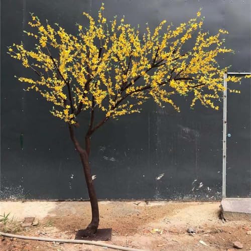 Product: Simulation of Winter Jasmine Tree, Small Yellow Flower Yellow Plant Fake Tree Large Indoor Living Room Floor Floral Art Happiness Tree Decoration 3.5M