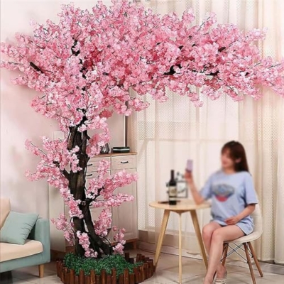 Product: Large Artificial Cherry Tree, Indoor Outdoor Decorative Potted Faux Cherry Plants, Plant Cherry Blossom Tree for Home, Party, Hotel, Office, Wedding,001,2.0x1.5m/6.6x4.9ft