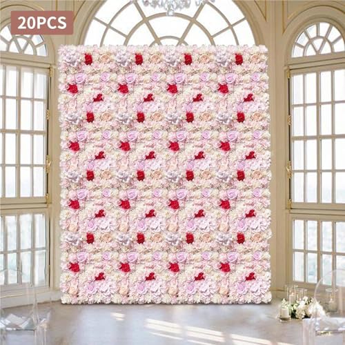Silky Flower Store Artificial Silk Flower Wall Panels Wedding Backdrop, Floral Event Decoration, 40x60cm, 20PCs 5 5 Product: Flower Wall Panels 20PCs Flower Wall Panel 40x60cm Artificial Flowers Backdrop Silk Fabric Wedding Garden Decoration