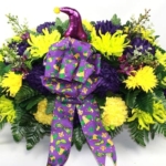 Product: Hshan Mardi Gras Cemetery Flower Arrangement，Beautiful Cemetery Headstone Saddle Artificial Flowers for Gravesite Memorial Day