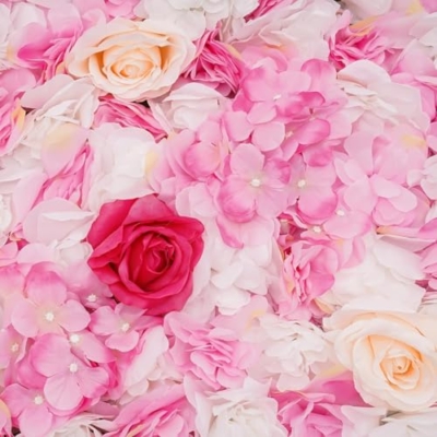 Silky Flower Store Floral Silk Wall Panels Hydrangea Flower Wall Decor Indoor Outdoor, White Pink Gold Faux Roses 32.5cm 12 12 Product: Cncestore Wall Decor Silk Fabric Floral Wall Panels Hydrangea Flower Wall Backdrop Indoor Outdoor Decor