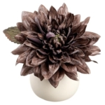 Product: 7" Dahlia Silk Flower Arrangement w/Ceramic Vase - Plum (Pack of 6)