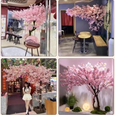 Product: Handmade Light Pink Cherry Tree, Artificial Cherry Blossom Tree, with Blossom Branches, Cherry Tree for Wedding Event Indoor Outdoor Party Restaurant Mall Decoration,001,1.2x1.0m/3.9x3.2ft
