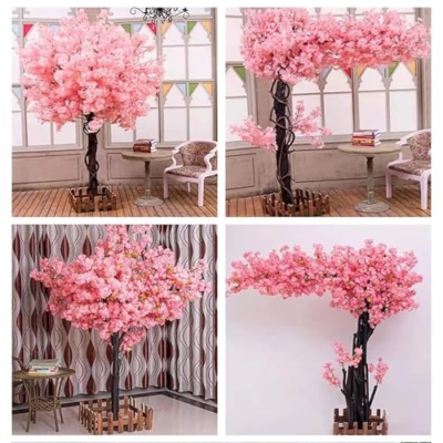 Product: Handmade Light Pink Tree Indoor, Artificial Cherry Blossom Tree, with Natural Wood Trunk and Lifelike Flowers for Home Office Party Wedding Decor,001,1.2x1.0m/3.9x3.2ft