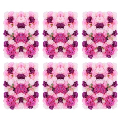 Product: 6-Piece Artificial Flower Wall Panel Set, Flower Wall Backdrop, Realistic DIY Privacy Screen for Indoor Outdoor Wedding Backdrop, Party Decor, Home Garden Decoration, Hot Pink Flower Wall Backdrop