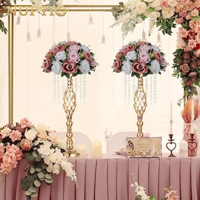Product: NUPTIO Large Flower Balls for Centerpieces - 2 Pcs 13.8in Diameter Dusty Rose & White Artificial Flower Ball Arrangement Bouquet Wedding Centerpieces for Tables - Fake Rose Flowers for Weddings Decor