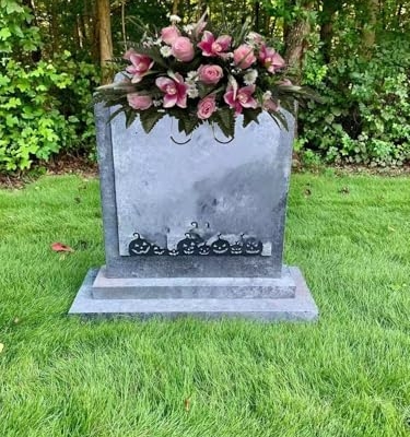 Silky Flower Store Artificial Memorial Flower Saddle, Rose Orchid Cemetery Saddle, Outdoor Headstone Flowers, 32x18x14in 7 7 Product: Jucgghk Vivid and Realistic Floral Art Rose and Orchid Cemetery Saddle,Spring Cemetery Flowers ,Headstone Flowers for Cemetery Outdoor Memorial Day