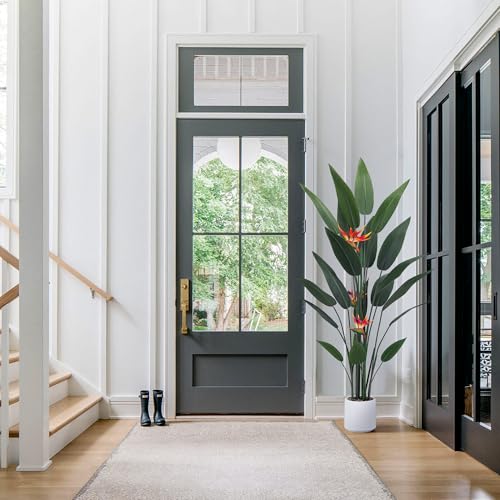Product: Jocoevol Artificial Bird of Paradise Plant 5 Ft Tall Fake Banana Leaf Plant for Indoors and Outdoors, Artificial Flowers, Faux Palm Tree with Plastic Pot for Office and Home Decor