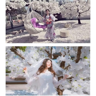Product: Artificial Japanese White Cherry Blossom Tree - Handmade Indoor/Outdoor Decor for Dining Table, Office, Weddings, Parties, Christmas