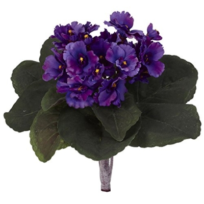 Product: Nearly Natural 9” African Violet (Set of 6) Artificial Plant, Purple