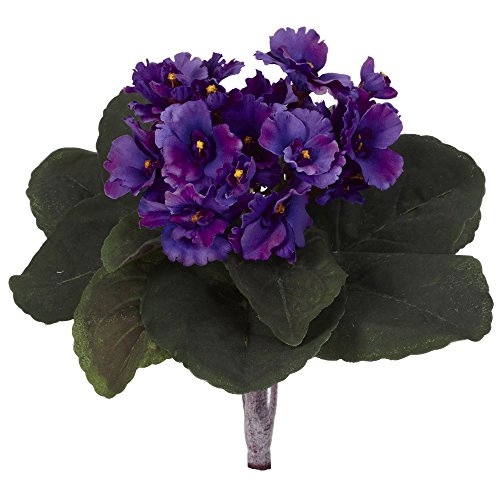Product: Nearly Natural 9” African Violet (Set of 6) Artificial Plant, Purple