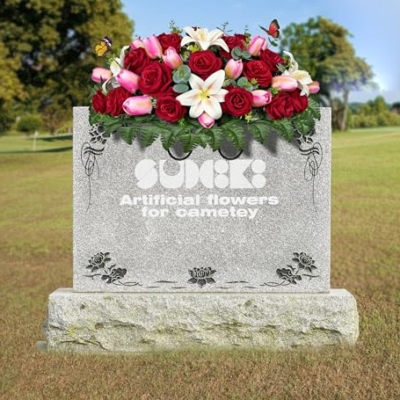 Product: SUHOOKOO Artificial Cemetery Flowers - Headstone Flower Saddle