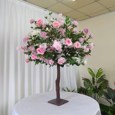 Product: Simulated Peony Tree, Indoor Artificial Tree Decoration Landscaping Large Floor-Standing Flower Art Hotel Shopping Mall Props Ornaments 1M