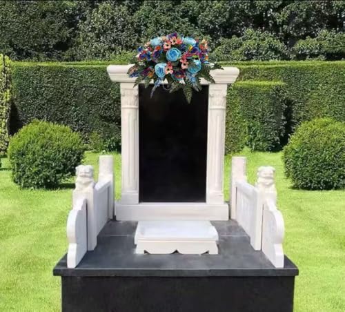 Product: Jucgghk Vivid and Realistic Floral Art Cemetery Saddle ，Spring Cemetery Flowers，Headstone Flower，Father's Day，Cemetery Decoration ，Flower for Cemetery