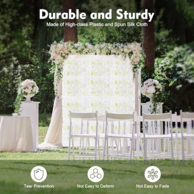 Silky Flower Store Artificial Silk Flower Wall Panel, Wedding Photography Venue Decor, White, 12 pcs, 30cm 12 12 Product: Cncestore 12 pcs Artificial Silk Flower Wall Panel Wedding Photography Venue for Wedding Venue Decor Candy Wall White