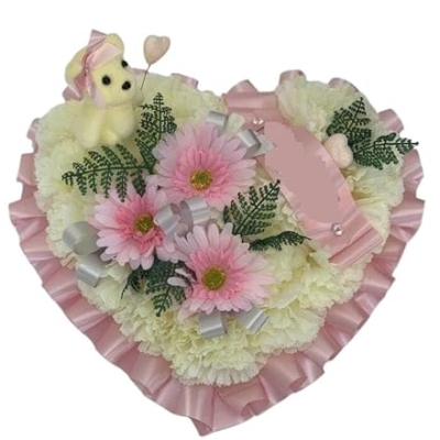 Product: Taozhiyuan Welcome Logo Flowers Lovely Teddy Bear Wreaths, Artificial Wreaths, Suitable for Tombstone Decoration and Condolences(Baby Blue)