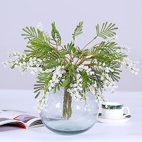 Product: WTYBRMYO Artificial Flowers 6Pcs Artificial Acacia Yellow Mimosa Plush Pudica Spray Cherry Silk Fake Flower for Wedding Home Decoration Red Bean Plant Fake Flowers