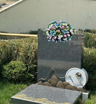 Product: Jucgghk Vivid and Realistic Floral Art Artificial Cemetery Flower Saddles, Rose Headstone Flower Saddle Outdoor Grave Decorations,Cemetery Memorial Flowers for Grave Tombstone Decorations