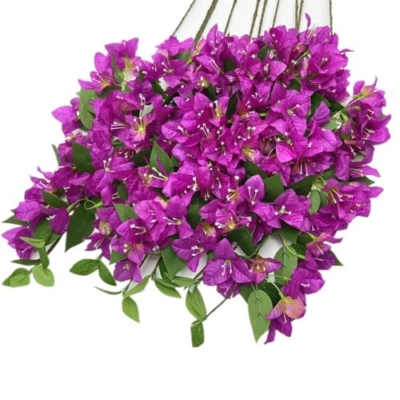 Product: Artificial Bougainvillea Flower Vine, 30.7 Inches Long, 24 Heads per Stem, 20 Pieces, Pink and White