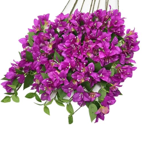 Product: Artificial Bougainvillea Flower Vine, 30.7 Inches Long, 24 Heads per Stem, 20 Pieces, Pink and White
