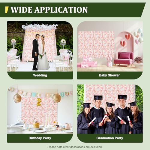 Product: 12-Piece Artificial Flower Wall Panels, 3D Silk Dahlias, Roses & Hydrangeas, 24x16 Inch Floral Wall Backdrop, Wedding, Party, Home, Photo Background, Fall Decor, Wall Flowers, Rose Wall Decor, Pink