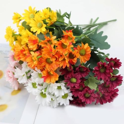 Product: YIUUE Fake Potted Mums, Lifelike UV-Resistant Sunset Mums, Artificial Sun Set Mum, Waterproof, Realistic Fall Faux Flowers for Outdoor Planters for Porch Garden (20, #3)