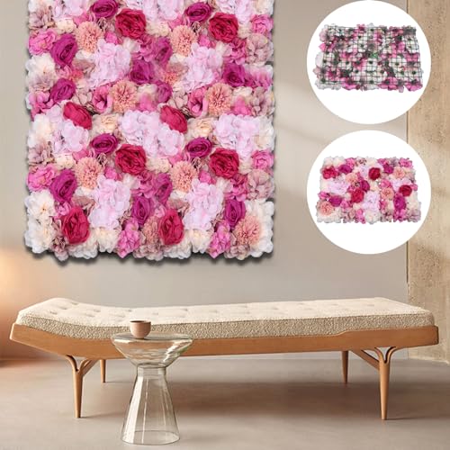 Product: PROYONGOO 6 PCS Flower Wall Panel Floral Backdrop, 15.7 * 23.6inch 3D Silk Hydrangea Rose Floral Panel, Artificial Flower Wall Faux Flower Panel for Wedding, Party, Home Decor