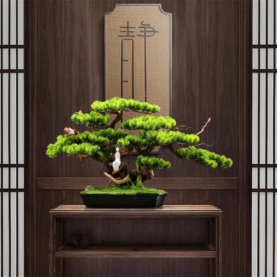 Product: MOOWI Artificial Bonsai Tree Indoor Fake Tree Home Greenery Bonsai Ornaments Feng Shui Ornaments Artificial Pine Bonsai Tree Artificial Trees Plants