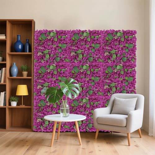 Silky Flower Store Purple Artificial Bougainvillea Flower Wall Panels, IPOPU 2 Pack, Decorative Faux Floral Backdrop, 20x20in 2 2 Product: IPOPU 2 Pack Flower Wall Artificial Bougainvillea Panels 20x20inch Purple Faux Bougainvillea Flower Panels for Backdrop for Party Decorations Wedding Wall Decor (Purple)
