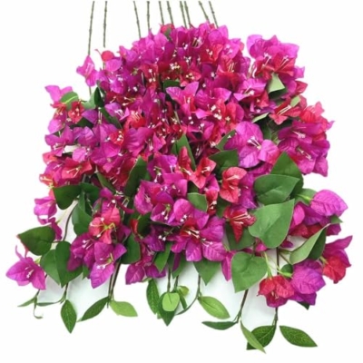 Product: Artificial Bougainvillea Flower Vine, 30.7 Inches Long, 24 Heads per Stem, 20 Pieces, Pink and White
