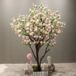 Product: Simulated Peony Tree, Indoor Artificial Tree Decoration Landscaping Large Floor-Standing Flower Art Hotel Shopping Mall Props Ornaments 3M