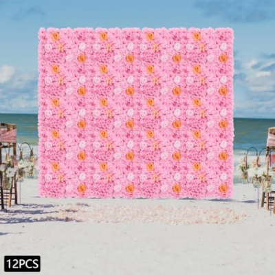 Product: WUSILILU 12Pcs Artificial Silk Flower,Hanging Wall Panel Romantic Floral Backdrop for Party,Wedding Photography Decoration