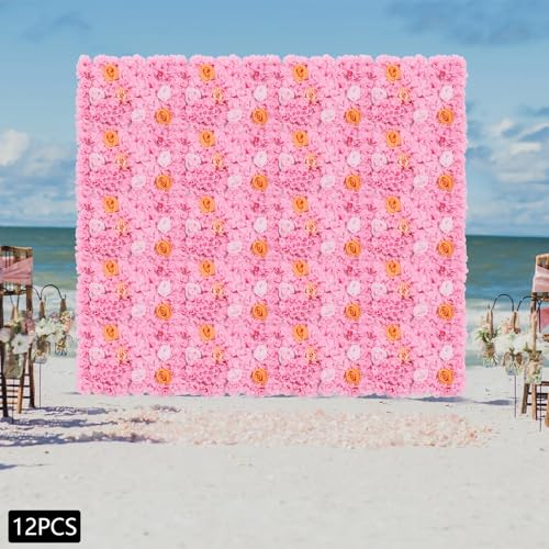 Product: WUSILILU 12Pcs Artificial Silk Flower,Hanging Wall Panel Romantic Floral Backdrop for Party,Wedding Photography Decoration